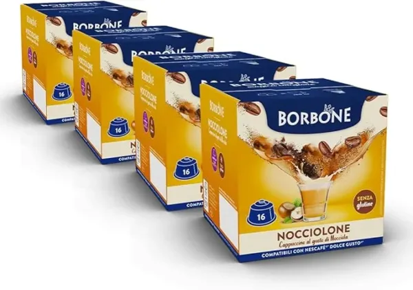 CAFFE BORBONE | 64 CAPSULE COMPATIBILI CON DOLCE GUSTO | NOCCIOLONE | - immagine 5