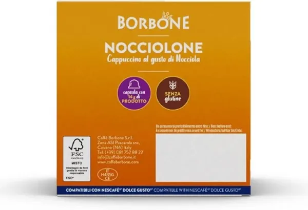 CAFFE BORBONE | 64 CAPSULE COMPATIBILI CON DOLCE GUSTO | NOCCIOLONE | - immagine 4