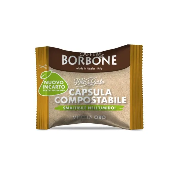 14845 CAFFE BORBONE | DON CARLO COMPOSTABILE | 100 CAPSULE | MISCELA ORO | - immagine 1