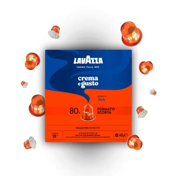 14906 CAFFE LAVAZZA | COMPATIBILE CON NESPRESSO | 80 CAPSULE | MISCELA CREMA E GUSTO RISVEGLIO FORTE | - immagine 1