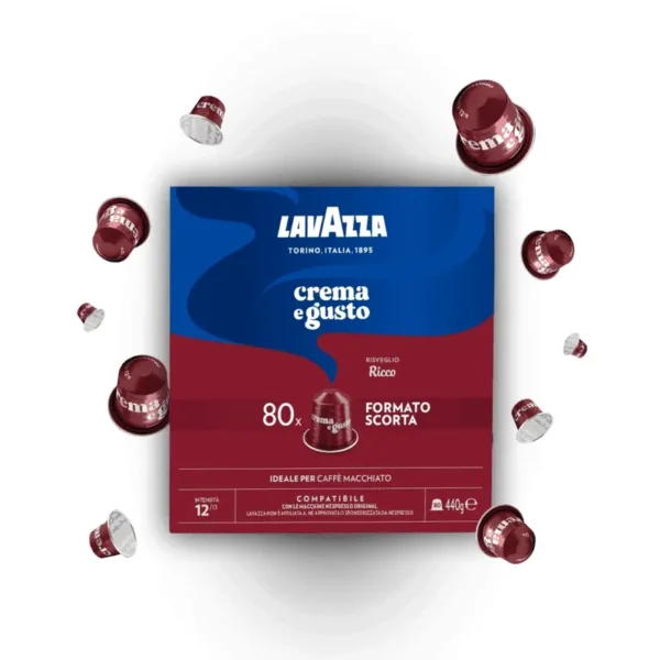 CAFFE LAVAZZA | COMPATIBILE CON NESPRESSO | 80 CAPSULE | MISCELA CREMA E GUSTO RISVEGLIO RICCO | - immagine 1