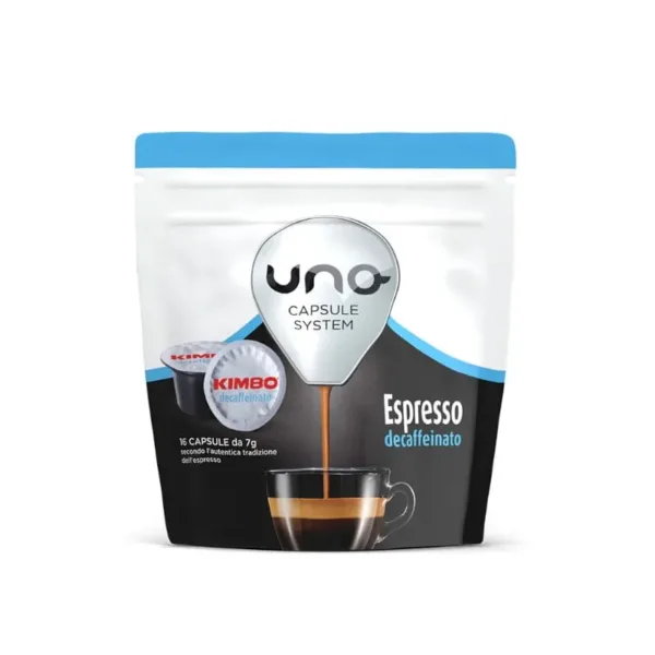 14930 CAFFE KIMBO | UNO SYSTEM | 16 CAPSULE | MISCELA DECAFFEINATA | - immagine 1