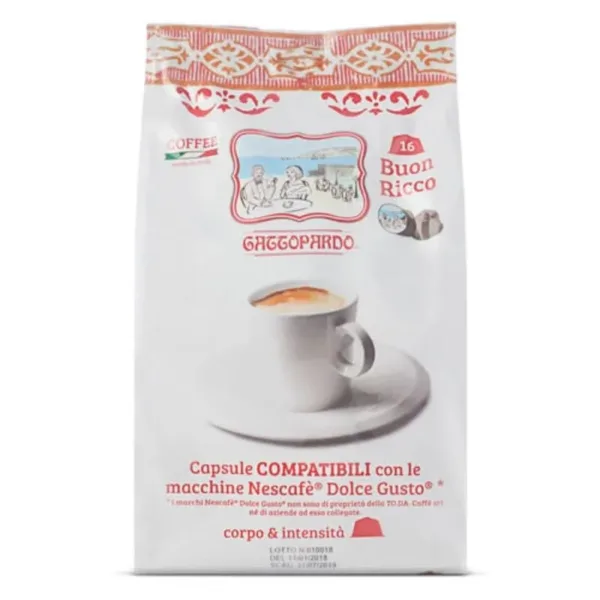 14949 CAFFE GATTOPARDO | COMPATIBILE CON DOLCE GUSTO | 16 CAPSULE | MISCELA RICCO - immagine 1