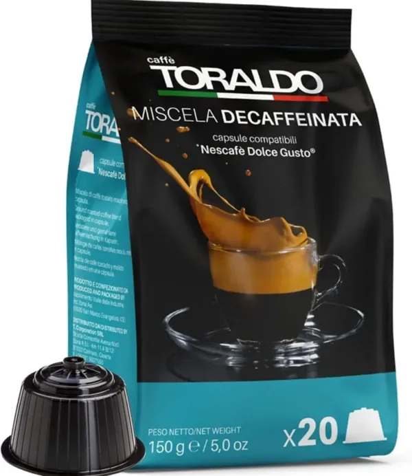 CAFFE TORALDO | COMPATIBILI CON DOLCE GUSTO | 100 CAPSULE | MISCELA DECAFFEINATO - immagine 1